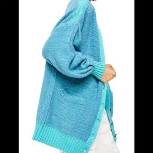 Free People Snow Drop Cardigan: Size L: Blue